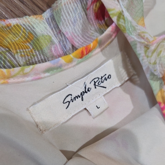 Simple Retro Beautiful Floral Dress Size Large - Picture 5 of 11